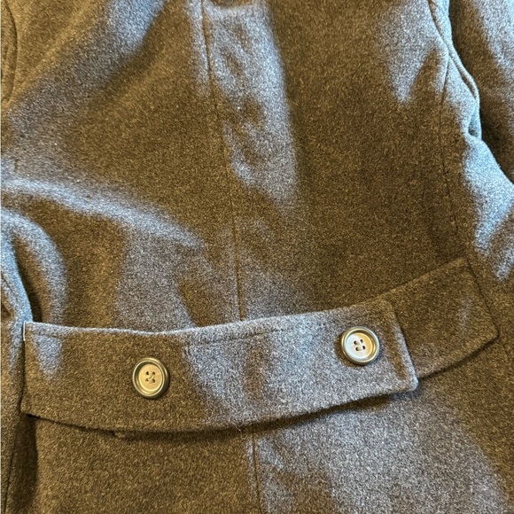 John Weitz Cashmere Wool blend Double-Breasted Dark Gray Coat Sz 4p - Picture 13 of 15